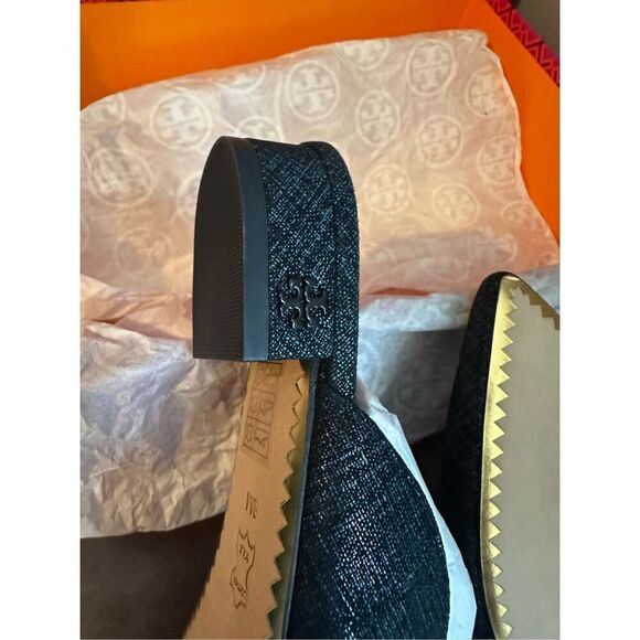 NEW TORY BURCH ROSALIND 20MM MULE PRINTED SUEDE - Blue - Picture 6 of 12